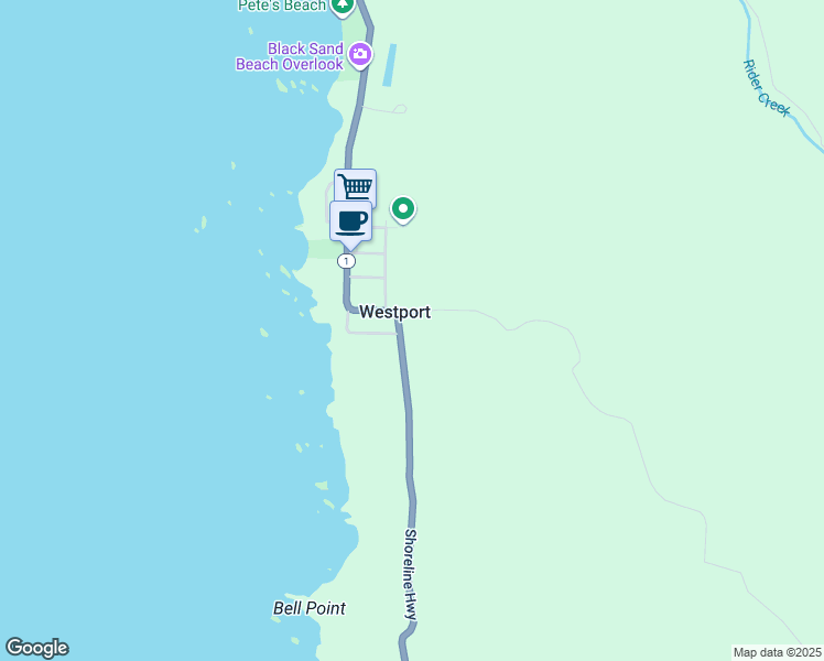 map of restaurants, bars, coffee shops, grocery stores, and more near 36701 California 1 in Westport