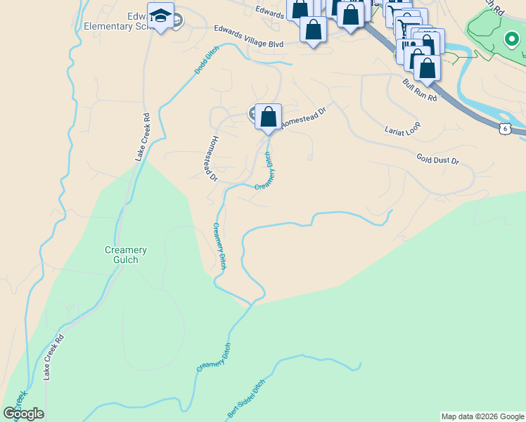 map of restaurants, bars, coffee shops, grocery stores, and more near 91 Spring Pl in Edwards