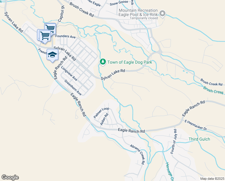 map of restaurants, bars, coffee shops, grocery stores, and more near 50 Lime Park Drive in Eagle