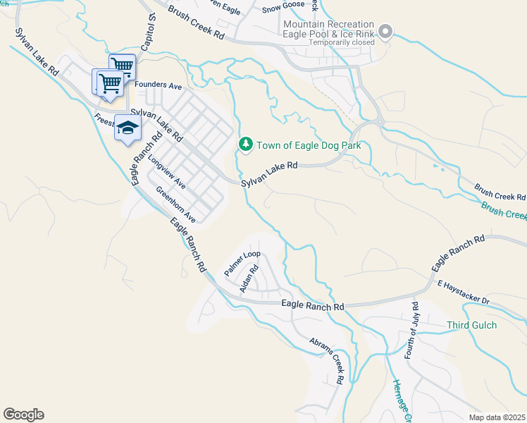 map of restaurants, bars, coffee shops, grocery stores, and more near 50 Lime Park Drive in Eagle
