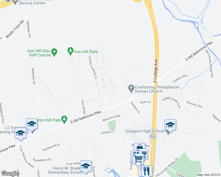 map of restaurants, bars, coffee shops, grocery stores, and more near 3 William Davis Court in Newark