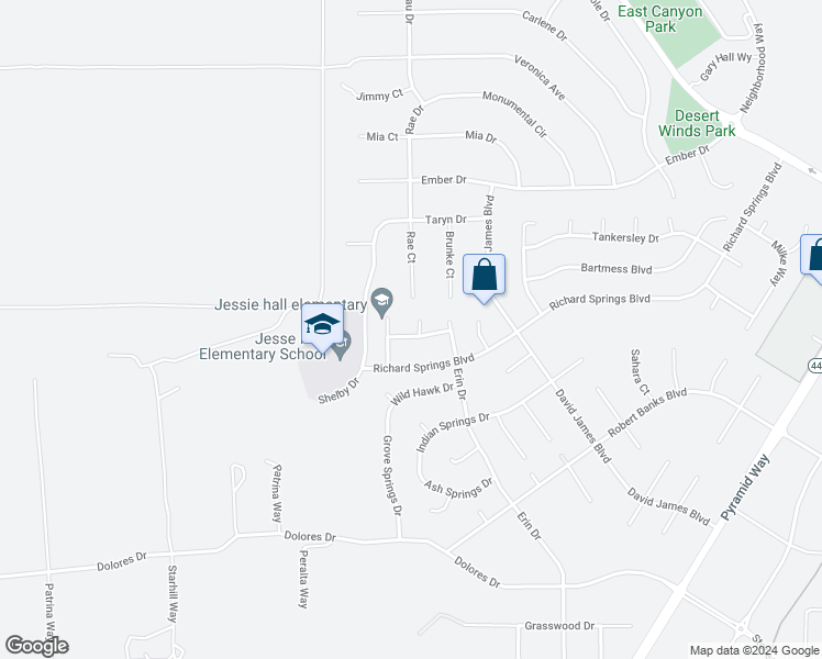 map of restaurants, bars, coffee shops, grocery stores, and more near 17 Kaweah Court in Spanish Springs