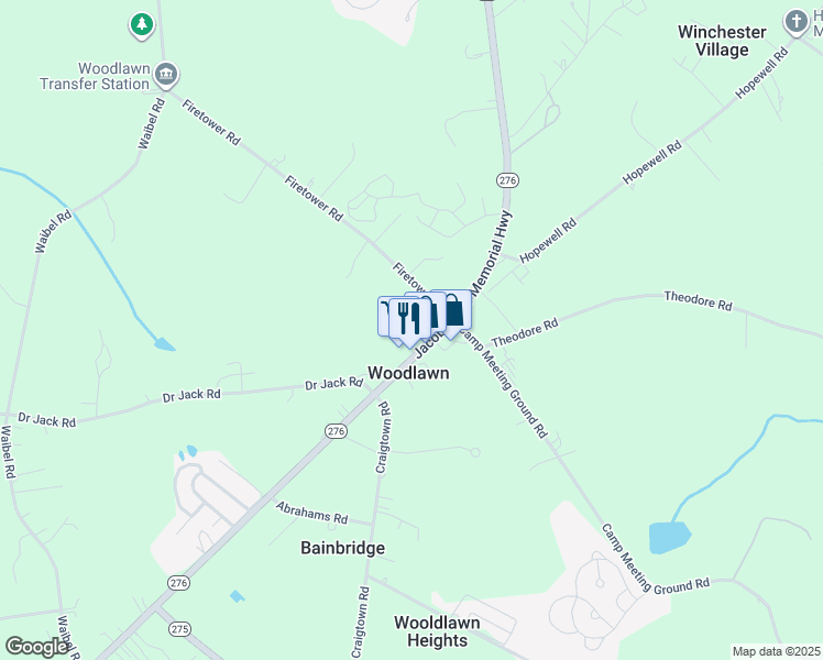 map of restaurants, bars, coffee shops, grocery stores, and more near 23 Firetower Road in Port Deposit