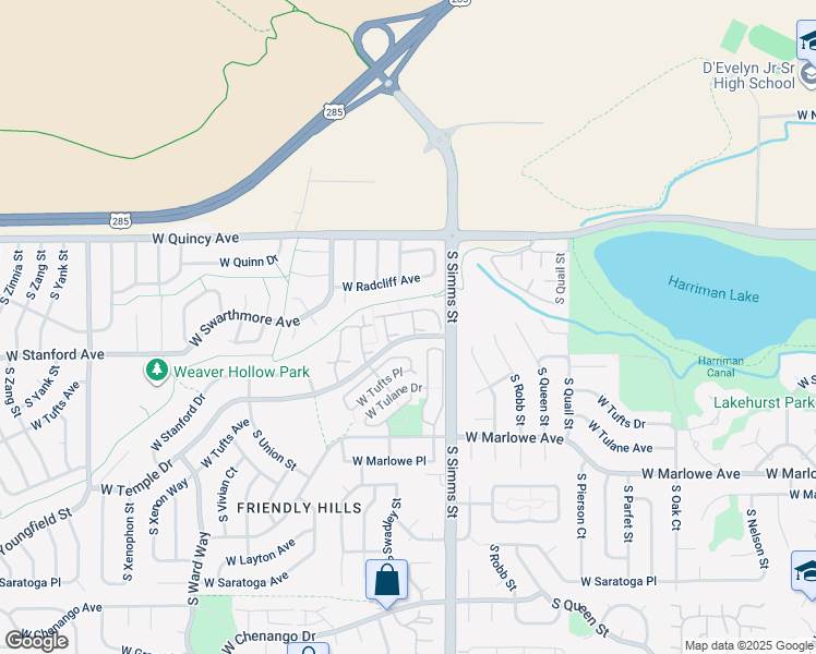 map of restaurants, bars, coffee shops, grocery stores, and more near 4527 South Swadley Court in Morrison