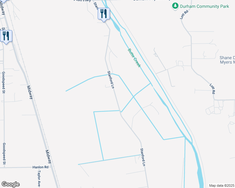 map of restaurants, bars, coffee shops, grocery stores, and more near 9184 Stanford Lane in Durham