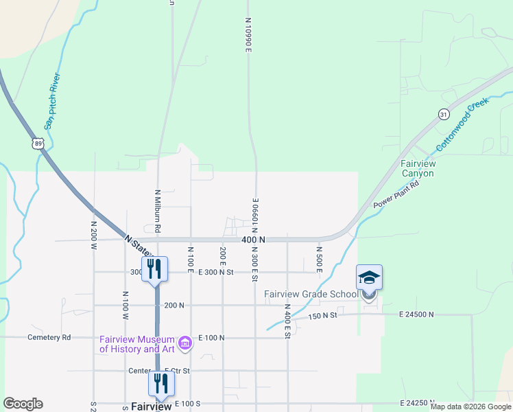 map of restaurants, bars, coffee shops, grocery stores, and more near 36 Canyon Road in Fairview