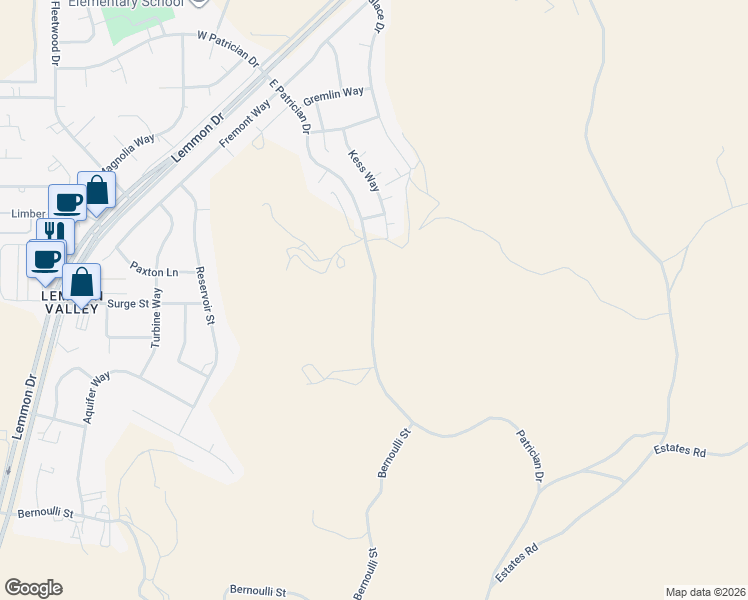 map of restaurants, bars, coffee shops, grocery stores, and more near 820 East Patrician Drive in Reno