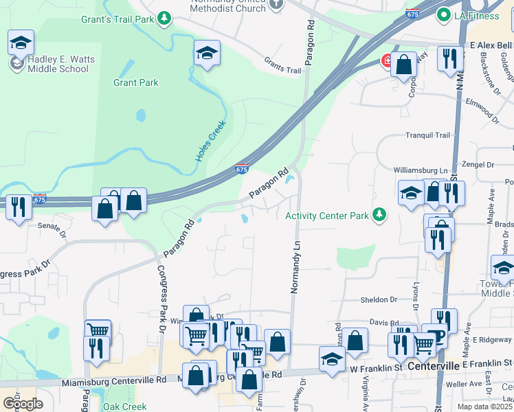 map of restaurants, bars, coffee shops, grocery stores, and more near in Montgomery County