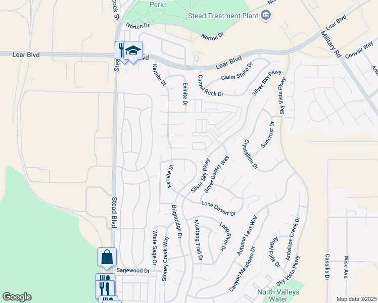 map of restaurants, bars, coffee shops, grocery stores, and more near 10010 Gabro Street in Reno