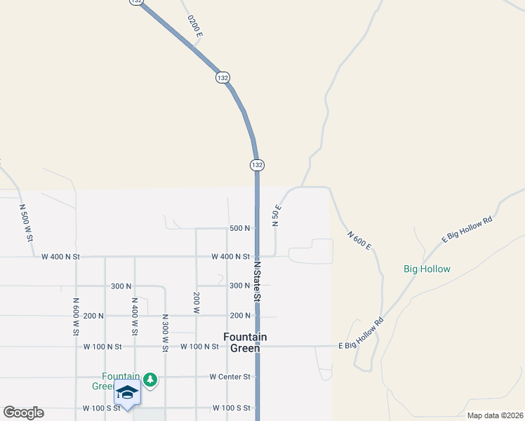 map of restaurants, bars, coffee shops, grocery stores, and more near 604 North State Street in Fountain Green