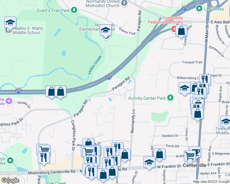 map of restaurants, bars, coffee shops, grocery stores, and more near in Montgomery County