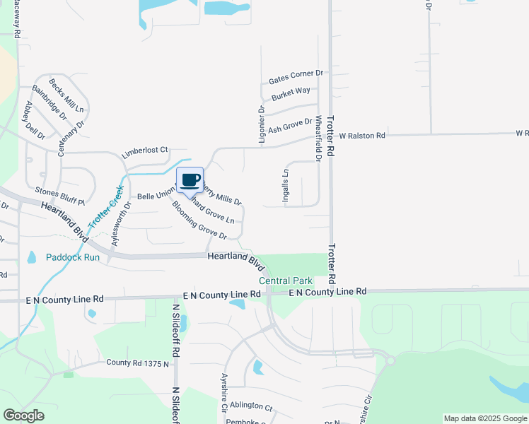 map of restaurants, bars, coffee shops, grocery stores, and more near 8511 Adams Mills Place in Indianapolis