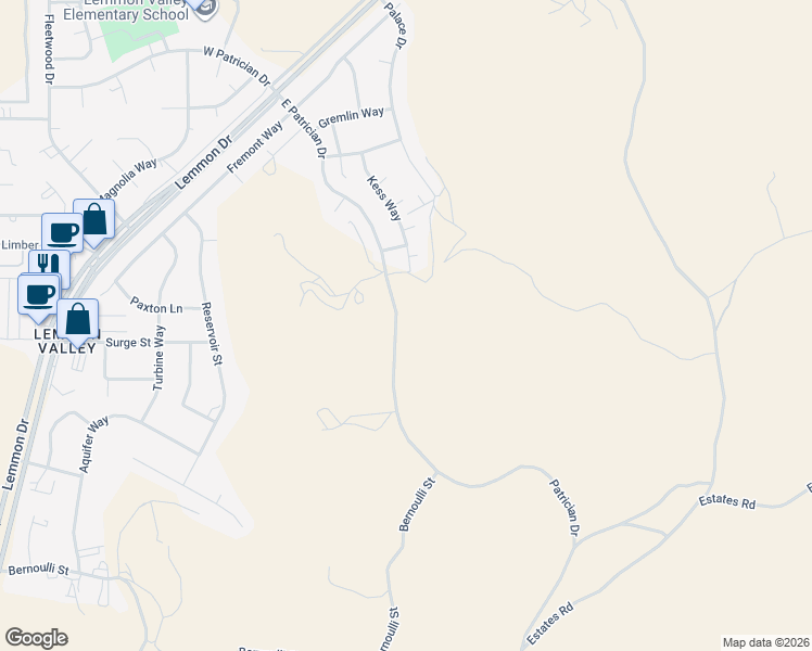 map of restaurants, bars, coffee shops, grocery stores, and more near 820-1014 East Patrician Drive in Reno