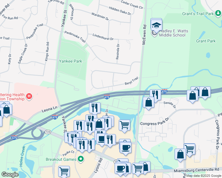 map of restaurants, bars, coffee shops, grocery stores, and more near 1237 Welsford Court in Montgomery County