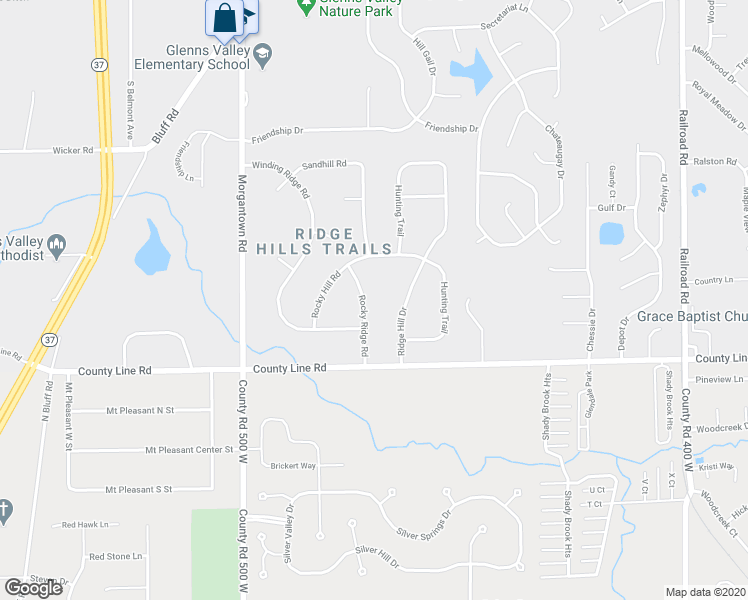 map of restaurants, bars, coffee shops, grocery stores, and more near 1802 Winding Ridge Avenue in Indianapolis