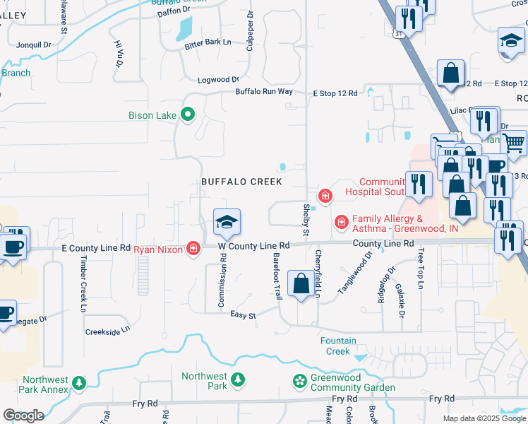 map of restaurants, bars, coffee shops, grocery stores, and more near 945 Cloudy Wing Drive in Indianapolis