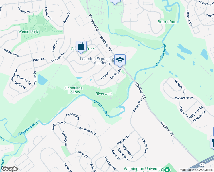 map of restaurants, bars, coffee shops, grocery stores, and more near 147 Darling Street in Newark