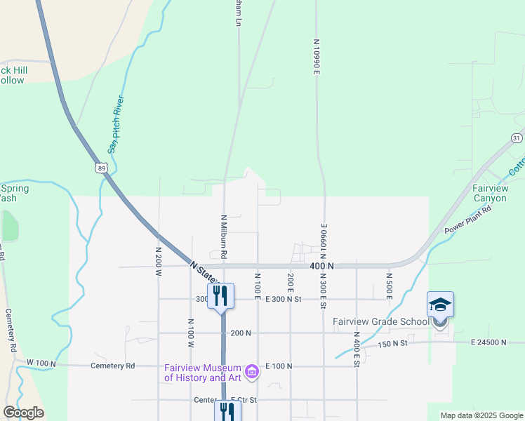 map of restaurants, bars, coffee shops, grocery stores, and more near 560 North 100 East in Fairview