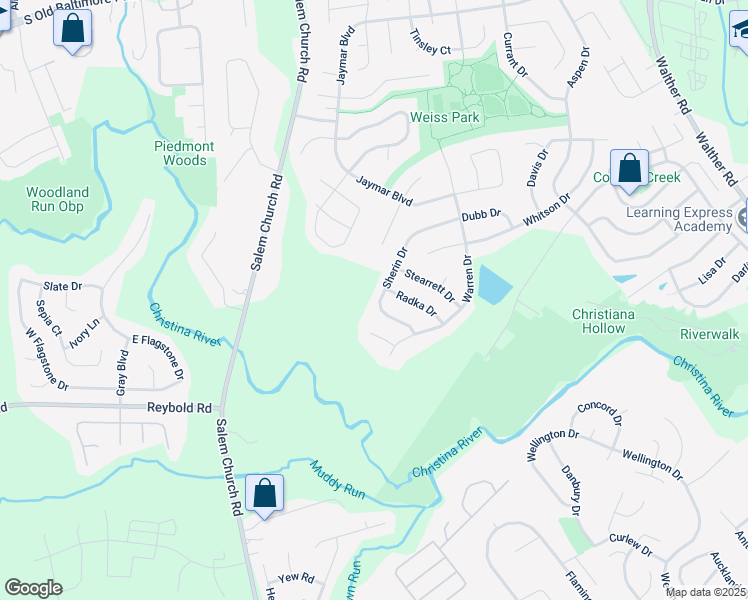 map of restaurants, bars, coffee shops, grocery stores, and more near 41 Sherin Drive in Newark