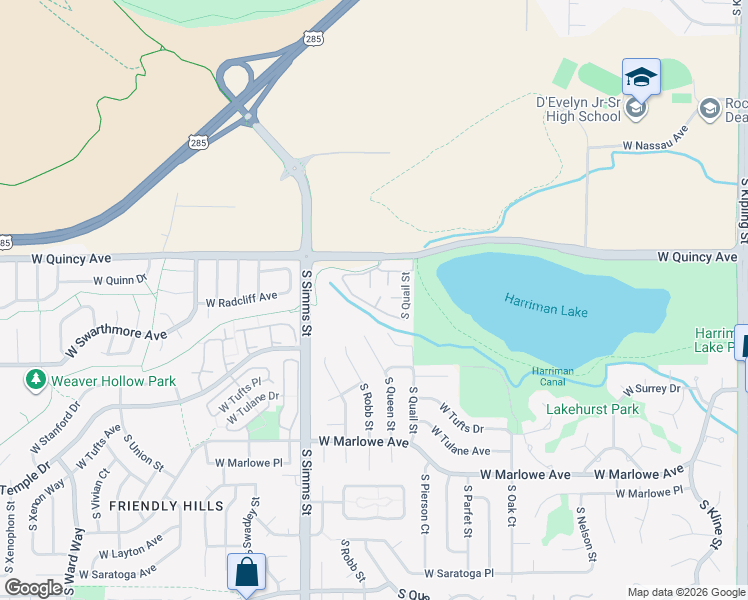 map of restaurants, bars, coffee shops, grocery stores, and more near 11377 West Radcliffe Drive in Littleton
