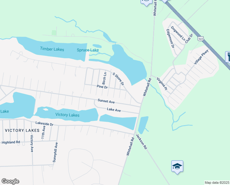 map of restaurants, bars, coffee shops, grocery stores, and more near 914 Poplar Lane in Monroe Township