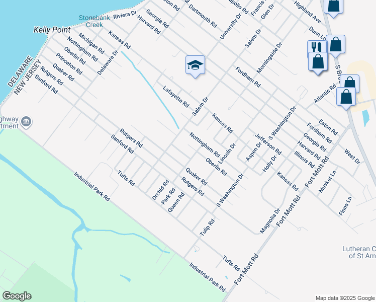map of restaurants, bars, coffee shops, grocery stores, and more near 51 Princeton Road in Pennsville