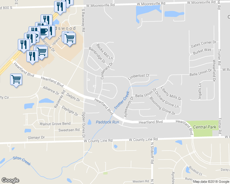 map of restaurants, bars, coffee shops, grocery stores, and more near 9014 Stones Bluff Place in Camby