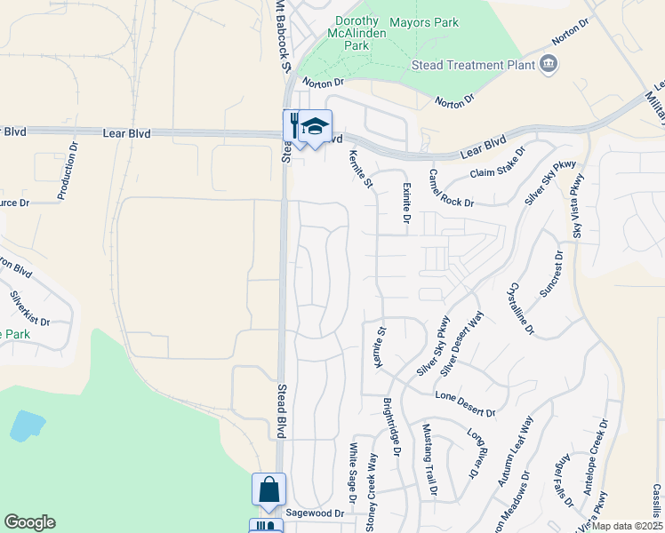 map of restaurants, bars, coffee shops, grocery stores, and more near 12080 Andes Street in Reno