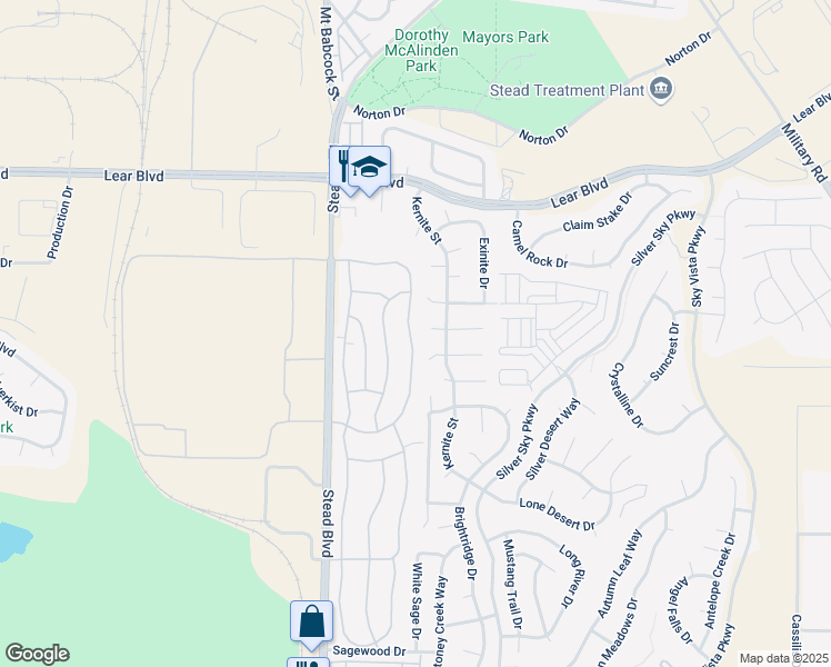 map of restaurants, bars, coffee shops, grocery stores, and more near 12092 Rocky Mountain Street in Reno