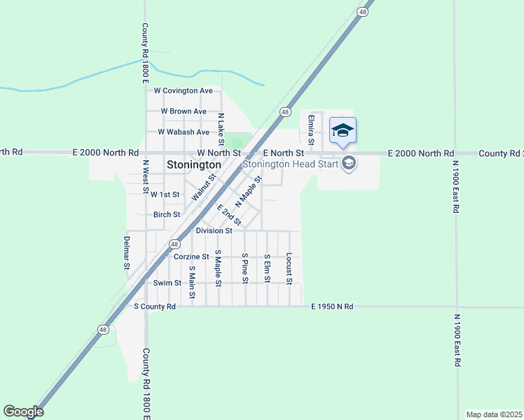 map of restaurants, bars, coffee shops, grocery stores, and more near 108 North Elm Street in Stonington