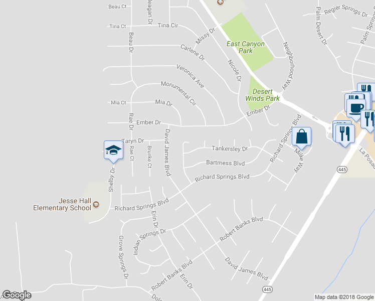map of restaurants, bars, coffee shops, grocery stores, and more near 6424 Adobe Springs Court in Sparks