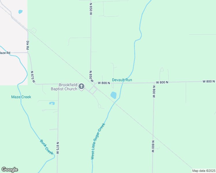 map of restaurants, bars, coffee shops, grocery stores, and more near 8329 West 800 North in Fairland