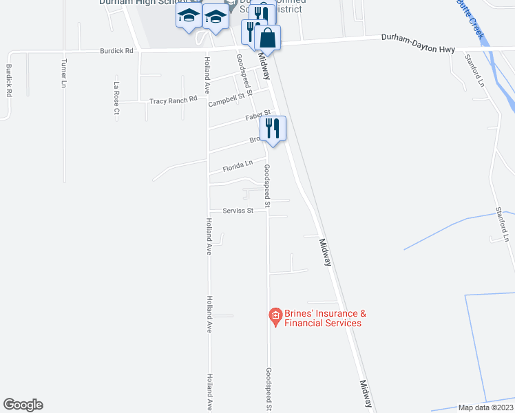 map of restaurants, bars, coffee shops, grocery stores, and more near 2362 Serviss Street in Durham