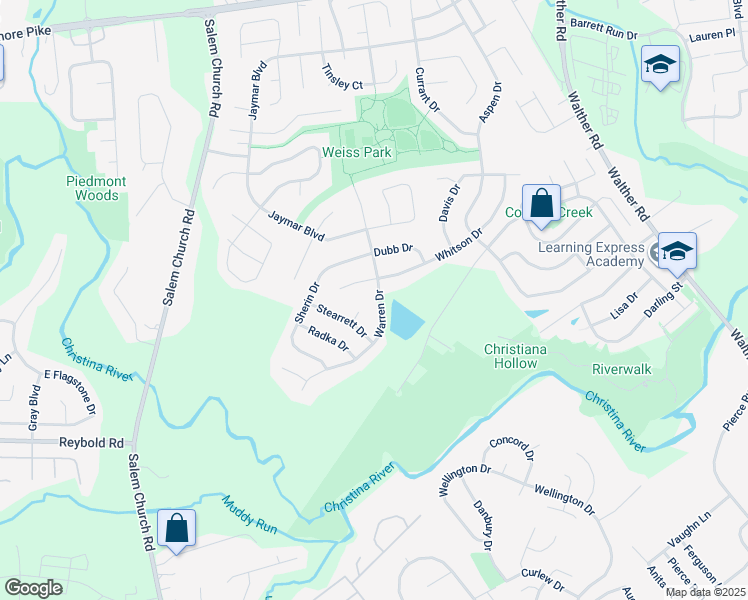 map of restaurants, bars, coffee shops, grocery stores, and more near 32 Warren Drive in Newark