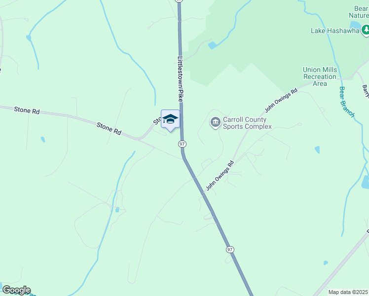 map of restaurants, bars, coffee shops, grocery stores, and more near 2323 Littlestown Pike in Westminster