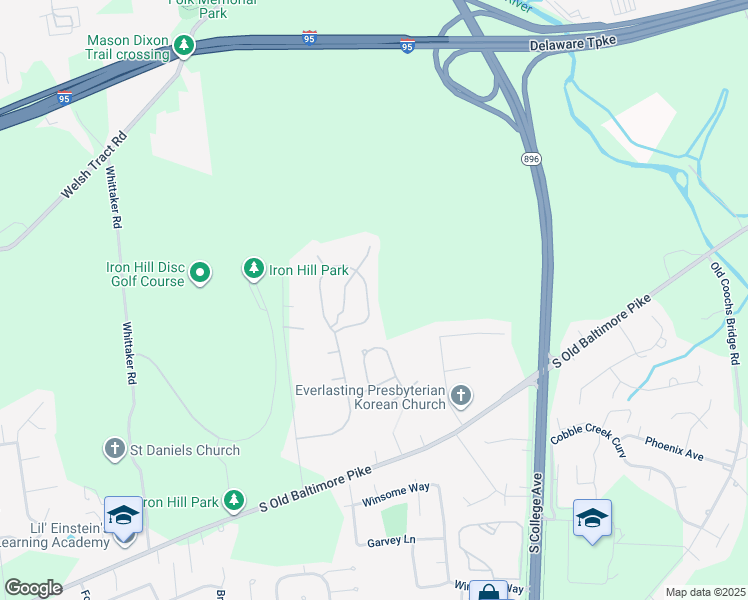 map of restaurants, bars, coffee shops, grocery stores, and more near 53 Lynam Lookout Drive in Newark
