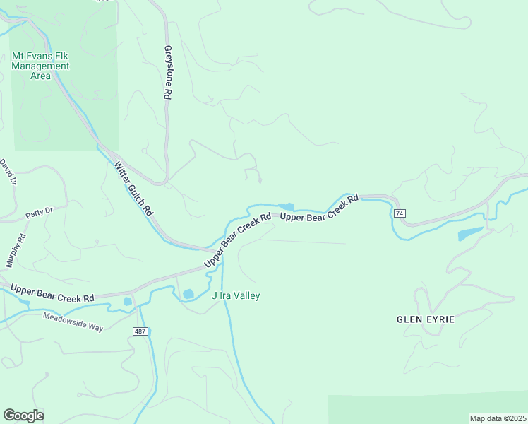 map of restaurants, bars, coffee shops, grocery stores, and more near 34523 Upper Bear Creek Road in Evergreen