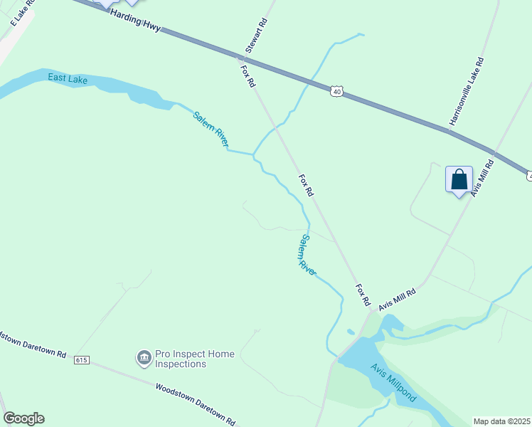 map of restaurants, bars, coffee shops, grocery stores, and more near 29 Fox Road in Pilesgrove