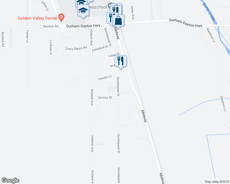 map of restaurants, bars, coffee shops, grocery stores, and more near 2355 Gorrill Lane in Durham