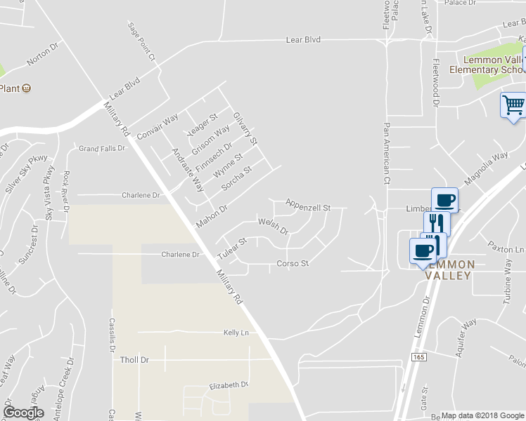map of restaurants, bars, coffee shops, grocery stores, and more near 8940 Griffon Ct in Reno