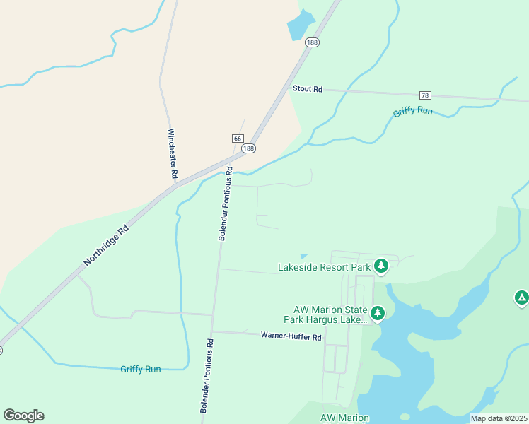 map of restaurants, bars, coffee shops, grocery stores, and more near 19900 Woodsview Dr in Circleville