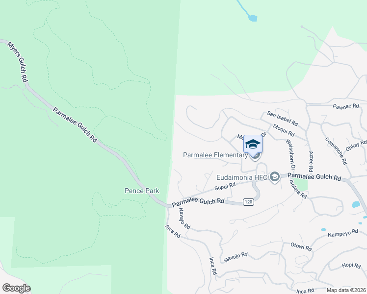 map of restaurants, bars, coffee shops, grocery stores, and more near 23924 Matterhorn Drive in Indian Hills