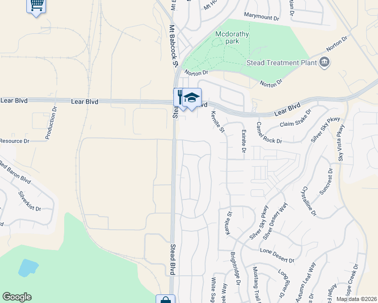 map of restaurants, bars, coffee shops, grocery stores, and more near 5323 Teton Street in Reno