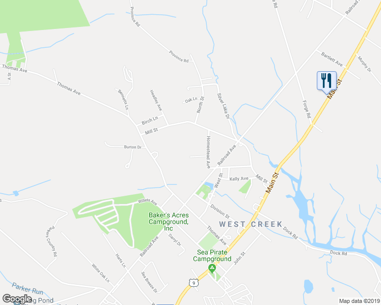 map of restaurants, bars, coffee shops, grocery stores, and more near 108 Quail Lane in Eagleswood