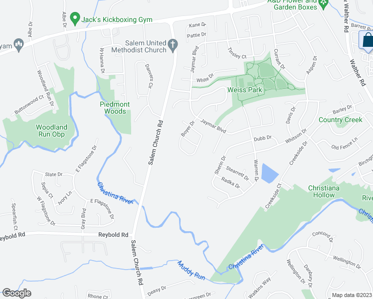 map of restaurants, bars, coffee shops, grocery stores, and more near 126 Boyer Drive in Newark