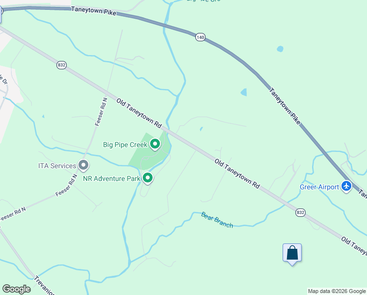 map of restaurants, bars, coffee shops, grocery stores, and more near 3911 Old Taneytown Road in Taneytown