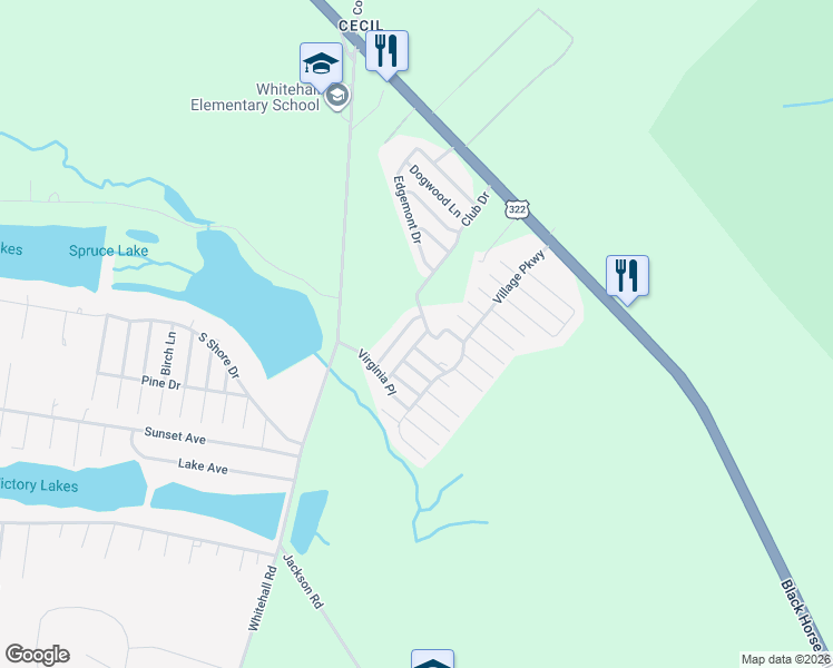 map of restaurants, bars, coffee shops, grocery stores, and more near 433 Pinewood Drive in Monroe