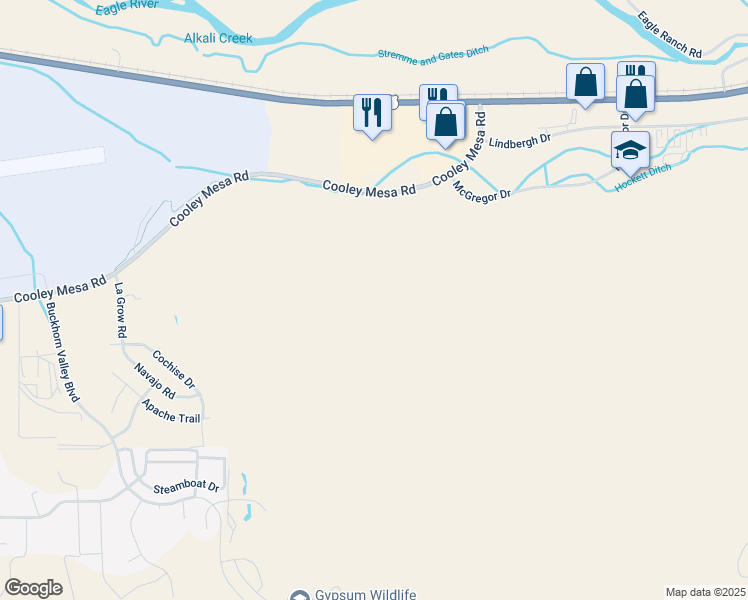 map of restaurants, bars, coffee shops, grocery stores, and more near in Gypsum