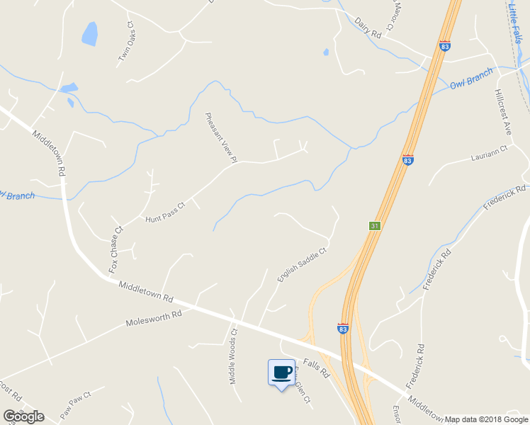 map of restaurants, bars, coffee shops, grocery stores, and more near 29 English Saddle Court in Parkton