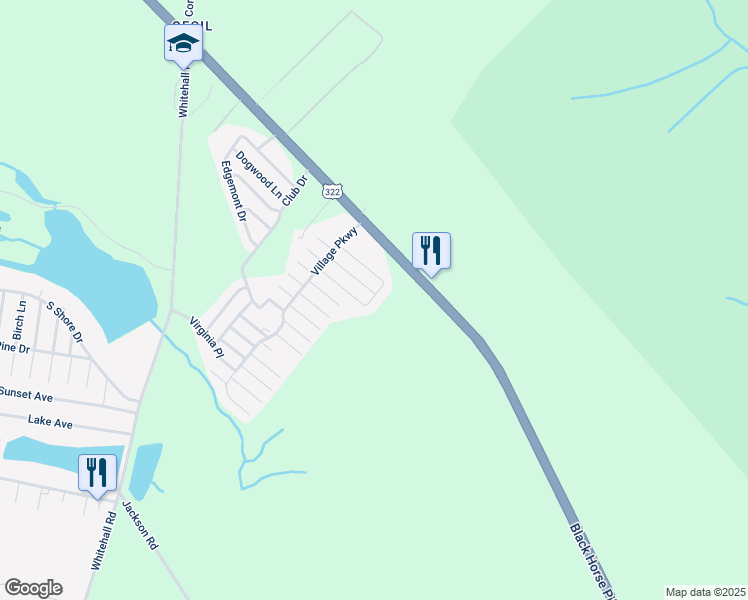 map of restaurants, bars, coffee shops, grocery stores, and more near 723 Bayberry Lane in Monroe